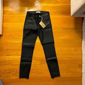 Brand new Madewell skinny skinny black coated moto jeans